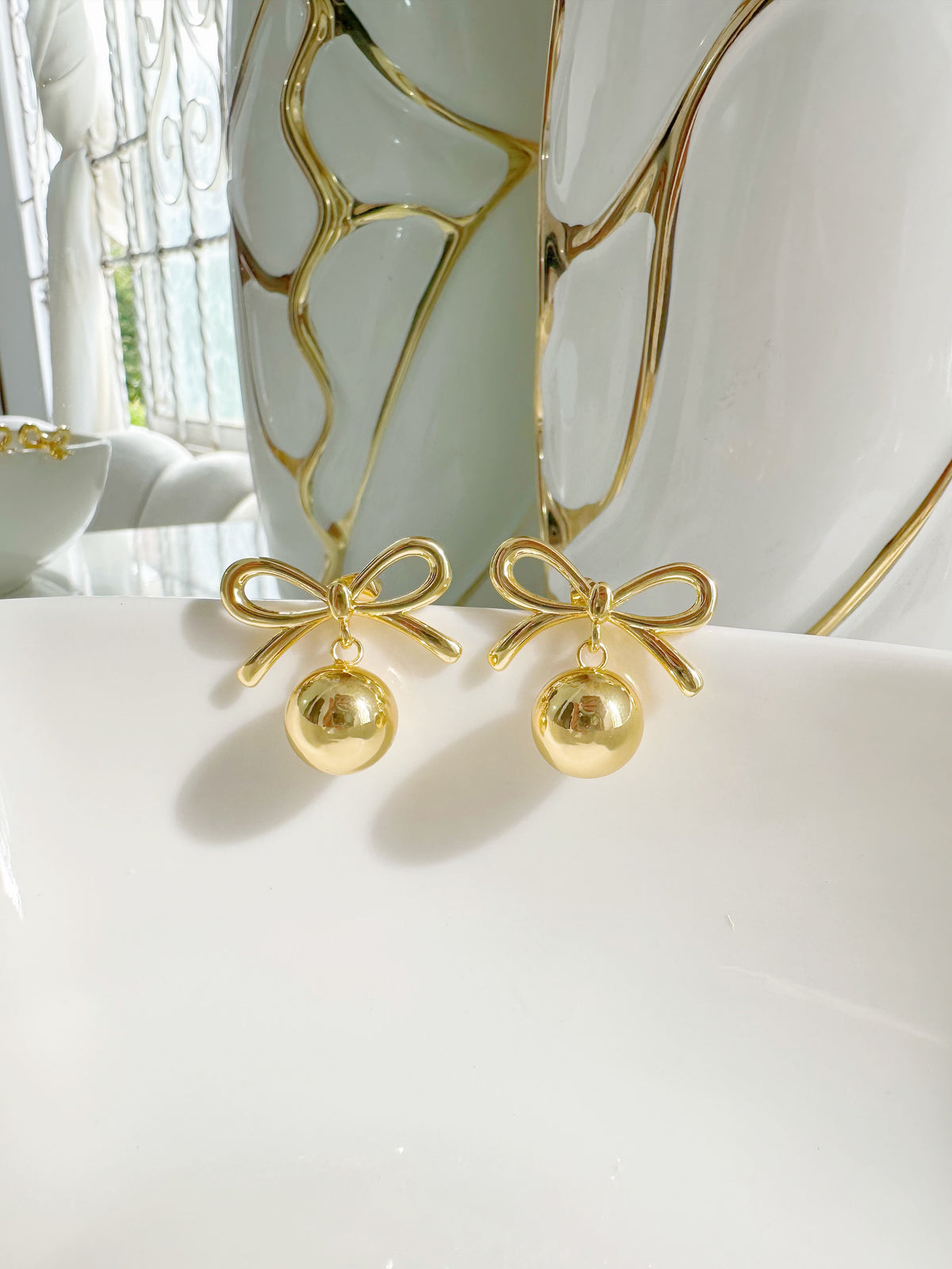 Aretes lazo perla