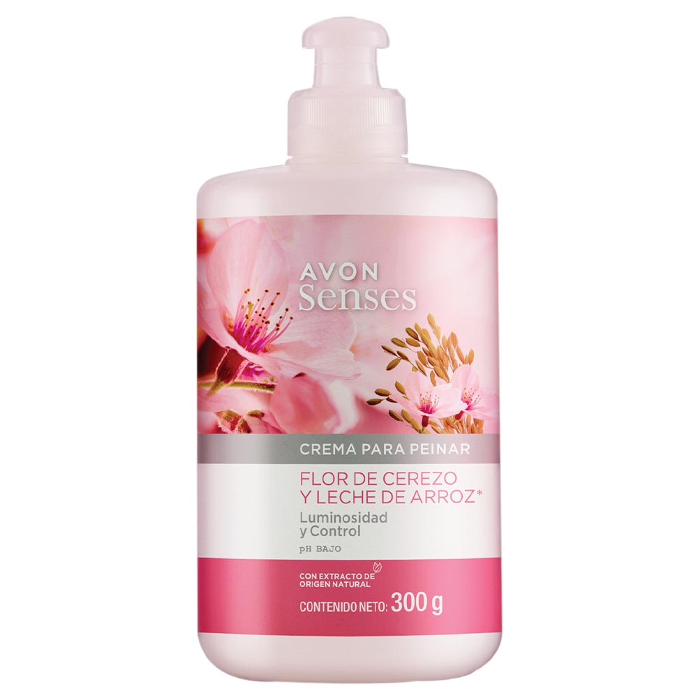 Avon Senses Crema Para Peinar Flor de Cerezo y Leche de Arroz 300g