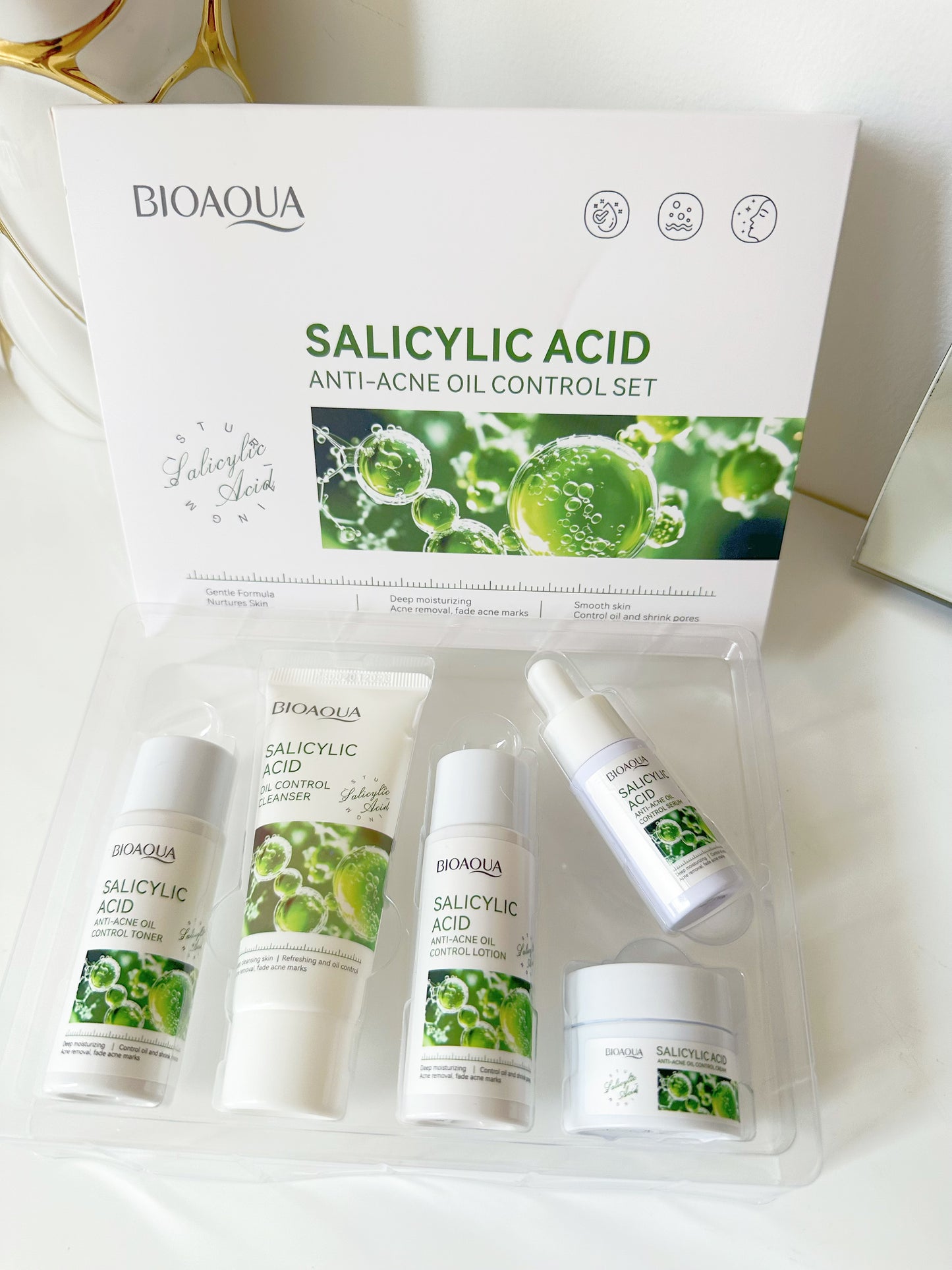 Kit facial viajero mini ácido salicílico X5 bioaqua p2 e11C