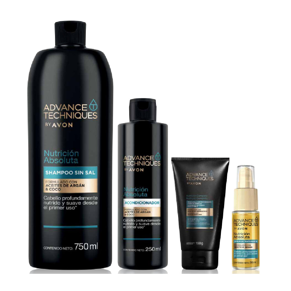Kit x 4 nutrición absoluta avon + bolsa de regalo