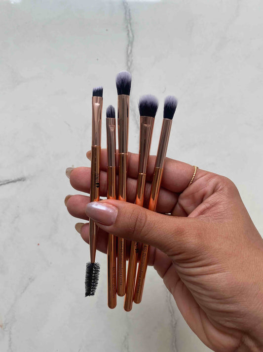 Kit Brocha Ojos Metalica Oro Rosa (p1-e3-a)