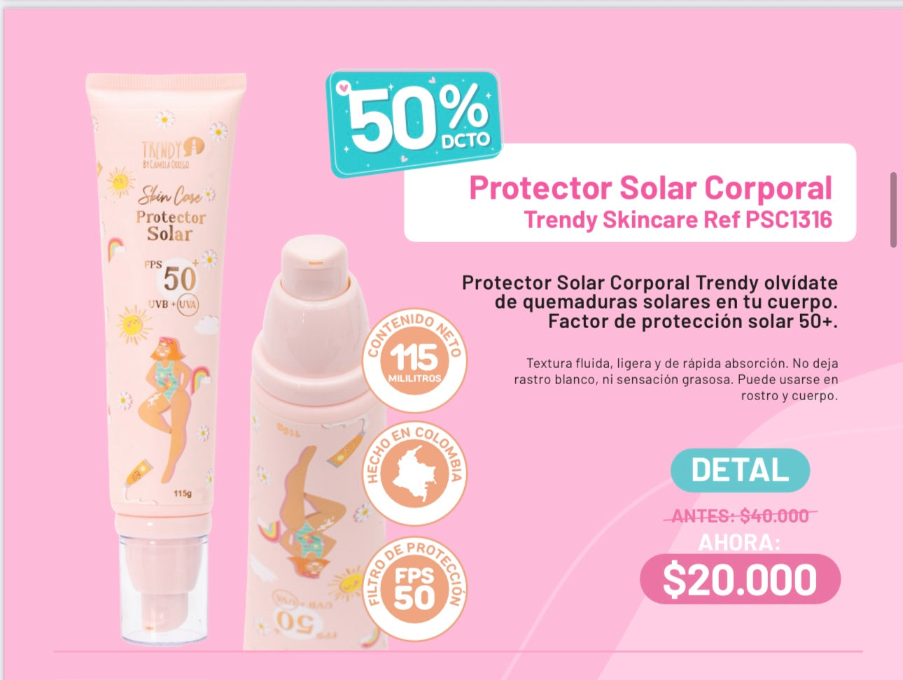 Protector solar corporal trendy (S-E36-3)