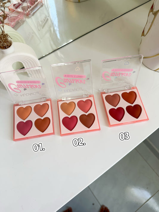 Paleta de rubor x4 tonos (P2-E21-E)