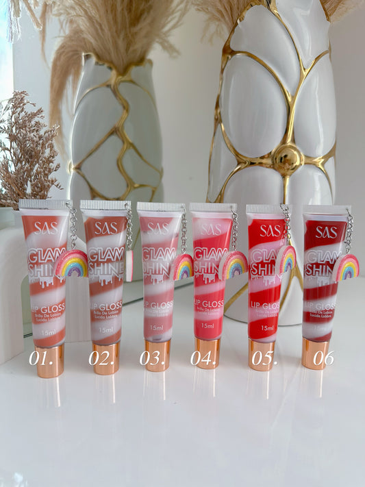 Lip gloss shine llavero arcoíris (p2-e13-F)