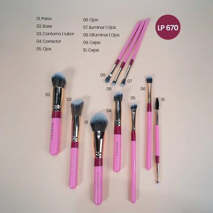 Kit de brochas fluffy x10 LP MONTOC (S-E41-5)