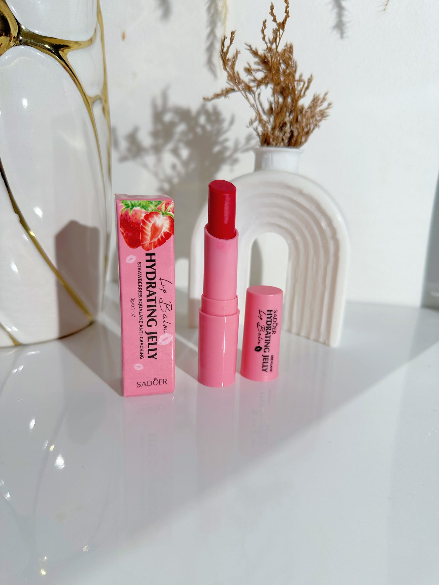 Bálsamo de labios fresa con color