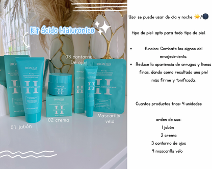 kit acido hialuronico x 4 bioaqua