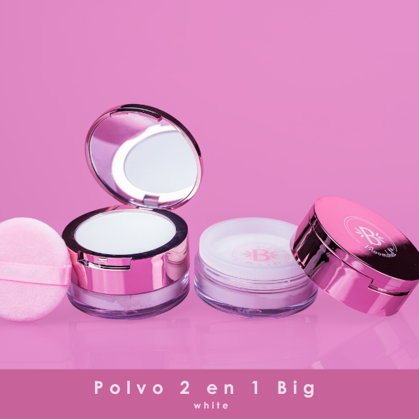 Polvo suelto translucent 2 en 1 grande Bloomshell (S-E27-F)