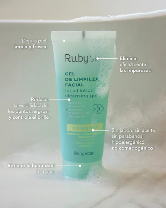 GEL DE LIMPIEZA FACIAL COLAGENO RUBY ROSE [S-E31-B]
