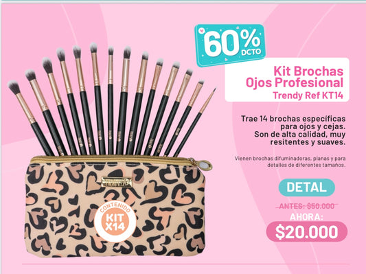 Kit de brochas ojos profesionales trendy (S-E27-A)