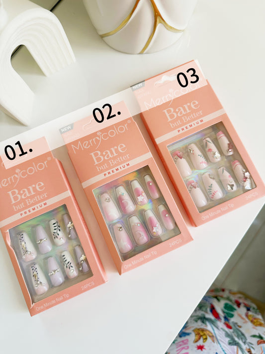 caja de uñas press on ref del 1 al 3 c/u [S-E26-E]