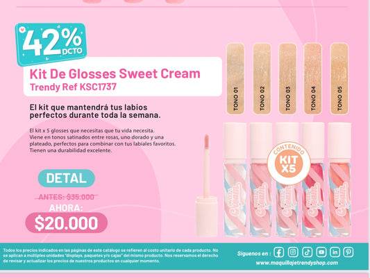 Kit de glosses sweet cream trendy (S-E24-F)