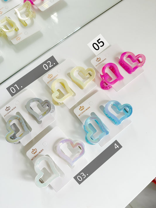 Set x2 mini ganchos corazón  [S-E38-3]