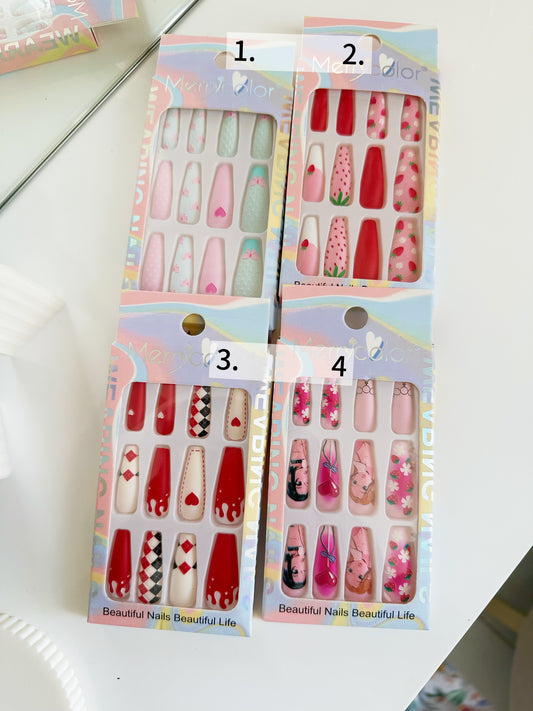 caja de uñas press on ref del 1 al 4 c/u[S-E26-E]