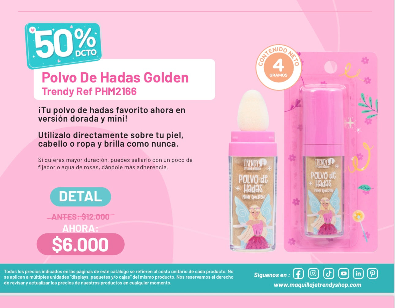 Polvo de hadas golden trendy (S-E27-D)