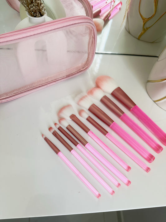 set de brochas+ cosmetiquera  [S-E29-D]