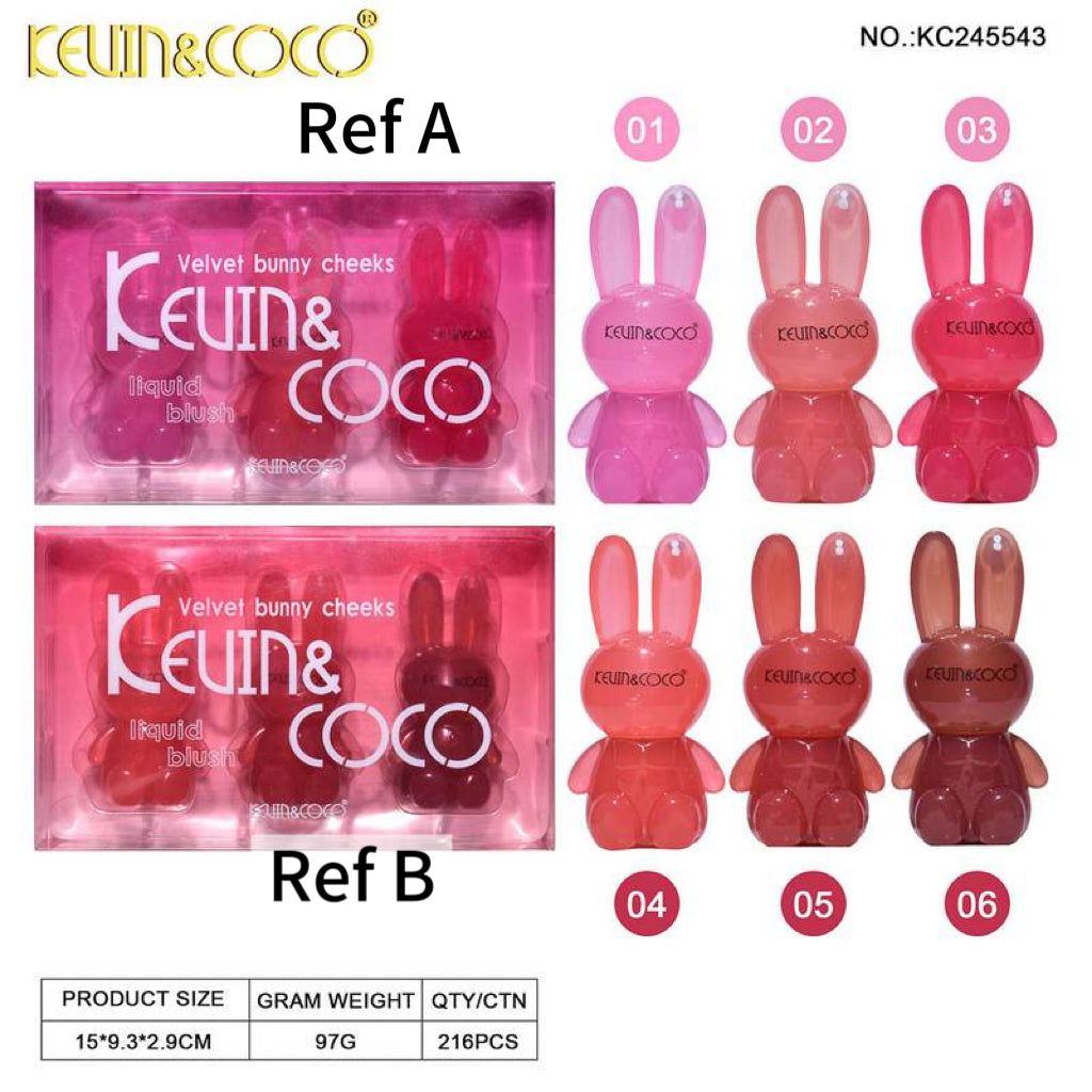 Set x 3 rubor liquido conejito