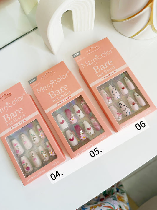 caja de uñas press on ref del 4 al 6 c/u [S-E26-E]