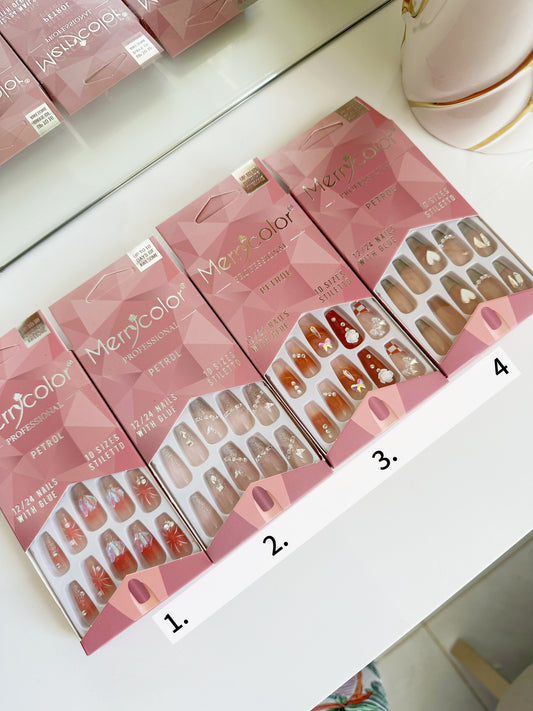 caja de uñas press on ref del 1 al 4 c/u [P2-E19-E]