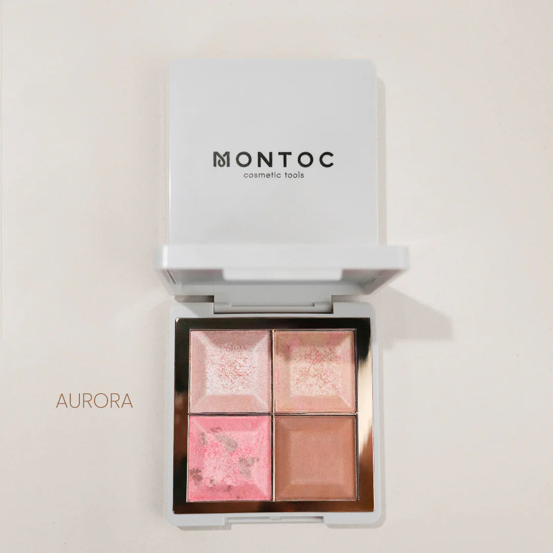 Paleta Bronzer, iluminador y Rubor Light Set Montoc (S-E28- C