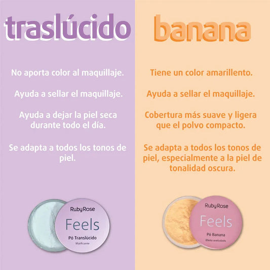 polvo suelto banana- translucido feels RUBY ROSE [S-E27-B]