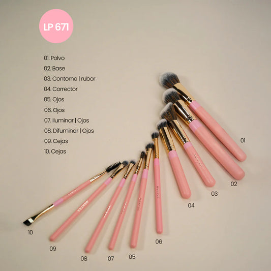 Kit de brochas fluffy x10 LP MONTOC (S-E41-5)