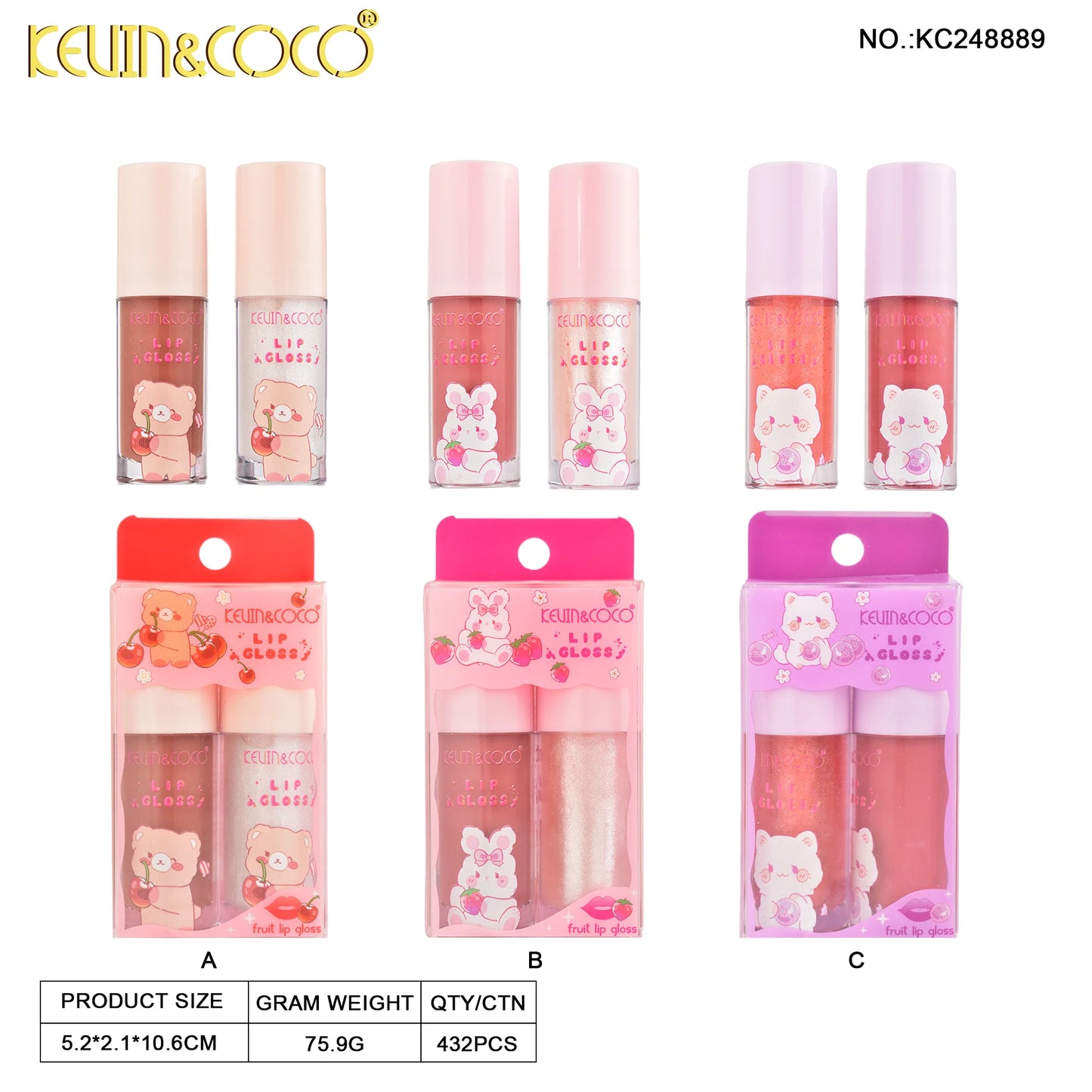 Kit x2 Lip gloss (p1-e2-C)