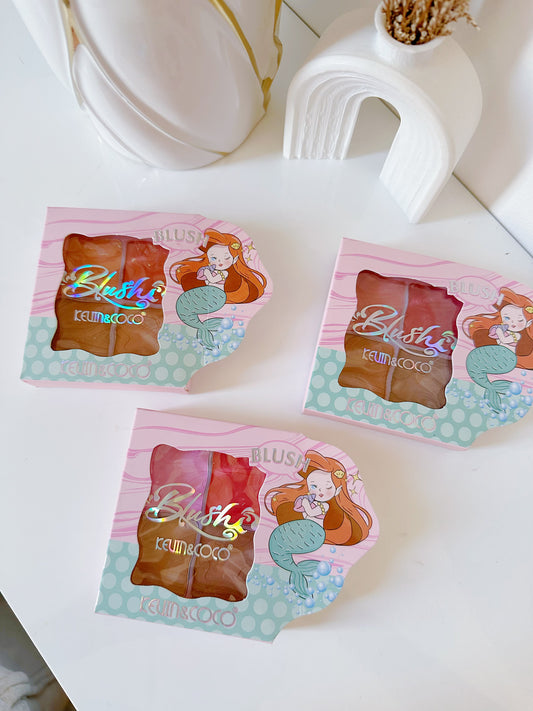 Paleta de rubor y contorno en polvo x4 sirena Kevin y coco (P1-e2-B)