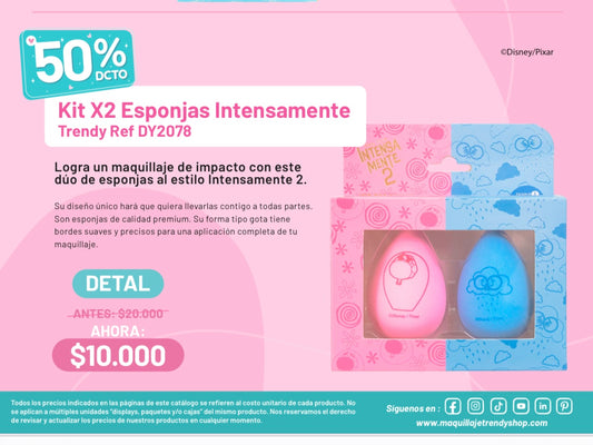 Kit x2 esponjas intensamente trendy (S-E27-A)