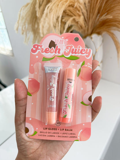 Lip gloss + Lip balm fresh juicy (p2-E9-A)