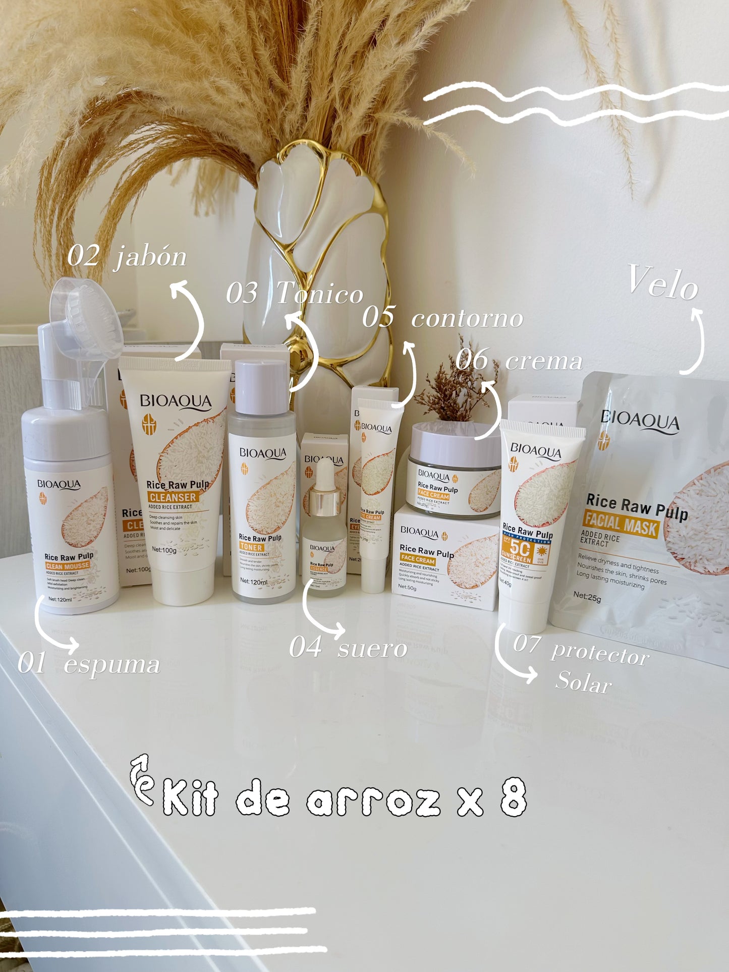 Kit de arroz x8 bioaqua p1