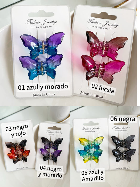 Set x2 ganchos mariposa mini  [P2-E14-G]