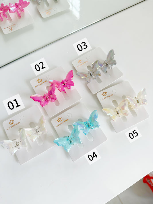 Set x2 mini ganchos mariposa   [S-E38-3]