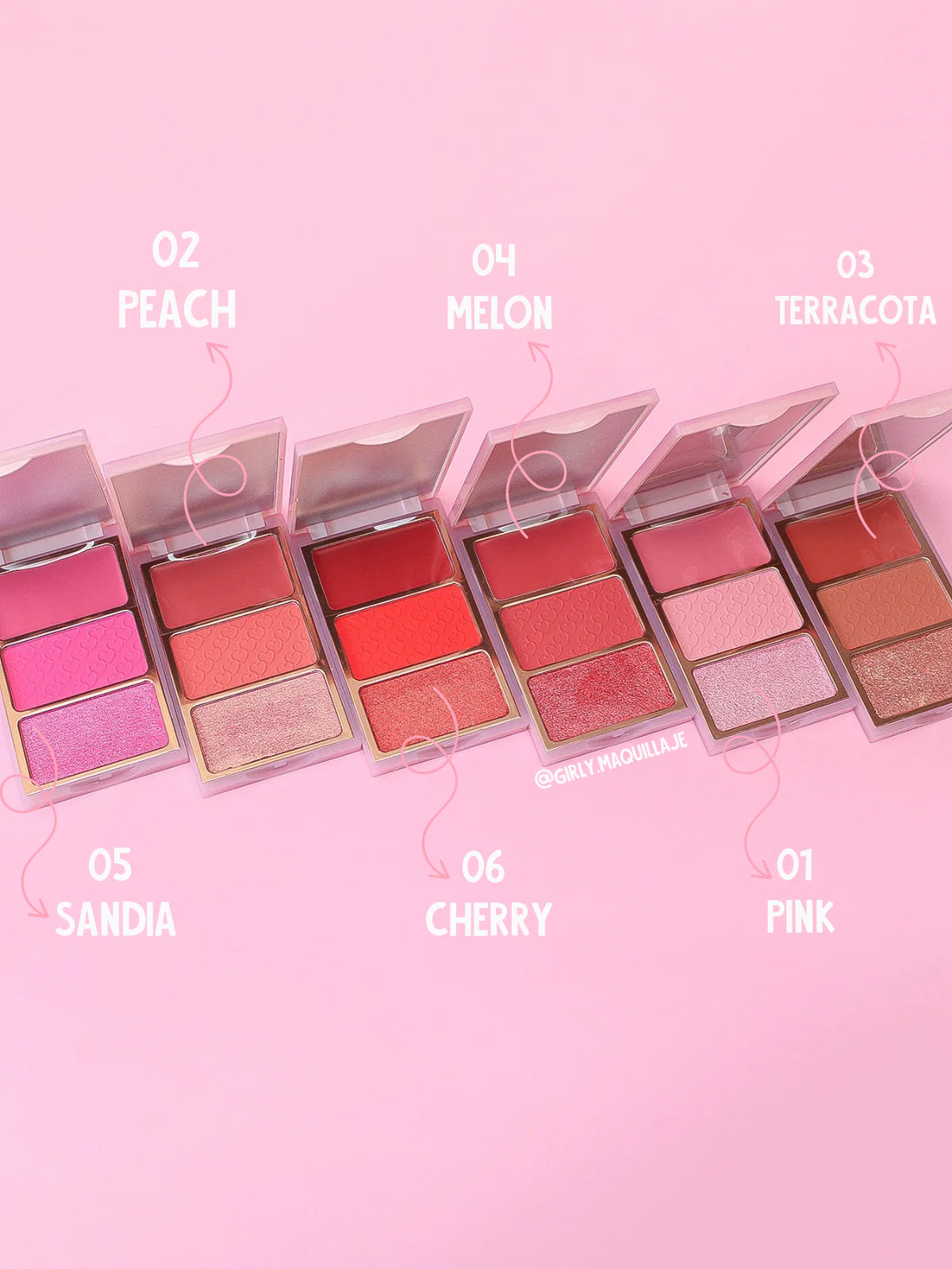 velvet rubor x 3 (rubor/blush highlight) Bloomshell p2-e9-d