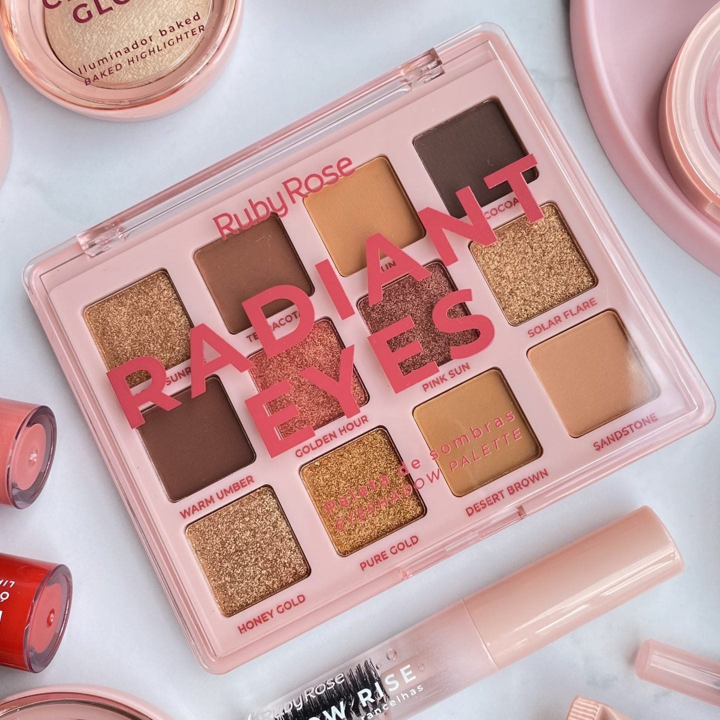 paleta de sombras Radiant eyes 12 tonos RUBY ROSE S-E28-C]