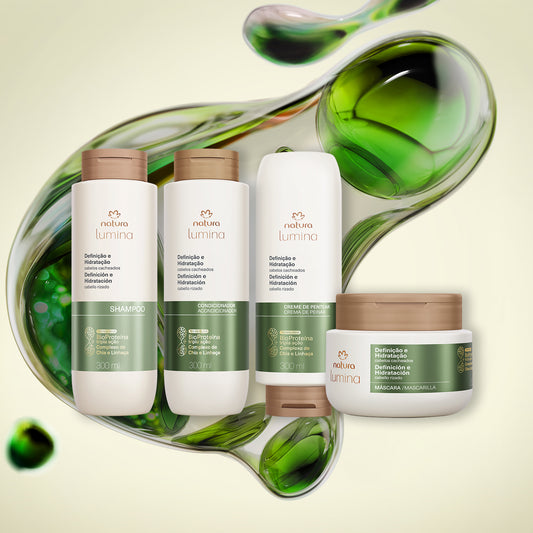 Kit Lumina Rizos Shampoo, Acondicionador, Mascarilla y Crema para Peinar natura