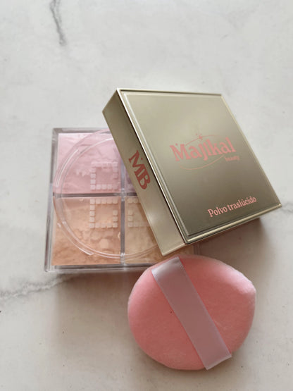 Polvo facial suelto 4 colores traslúcido majikal