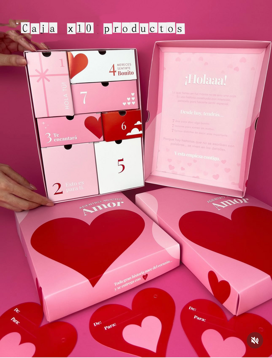 Caja amor y amistad grande x10 productos