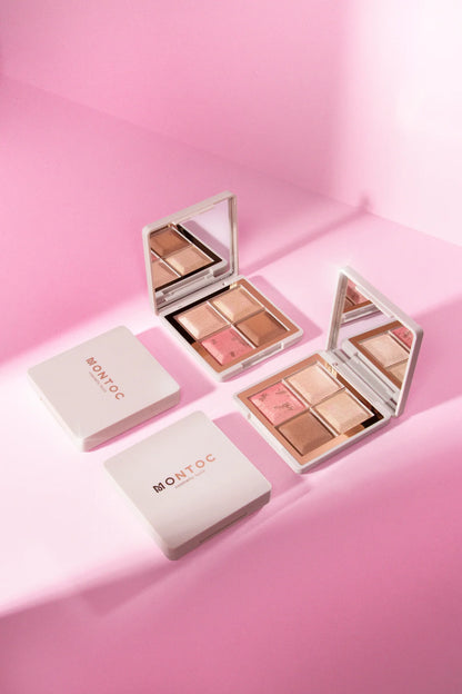 Paleta Bronzer, iluminador y Rubor Light Set Montoc (S-E28- C